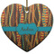 Tribal Ribbons Ceramic Flat Ornament - Heart (Front)