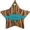 Tribal Ribbons Ceramic Flat Ornament - Star (Front)
