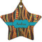 Tribal Ribbons Star Ceramic Ornament w/ Name or Text