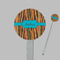 Tribal Ribbons Clear Plastic 7" Stir Stick - Round - Closeup