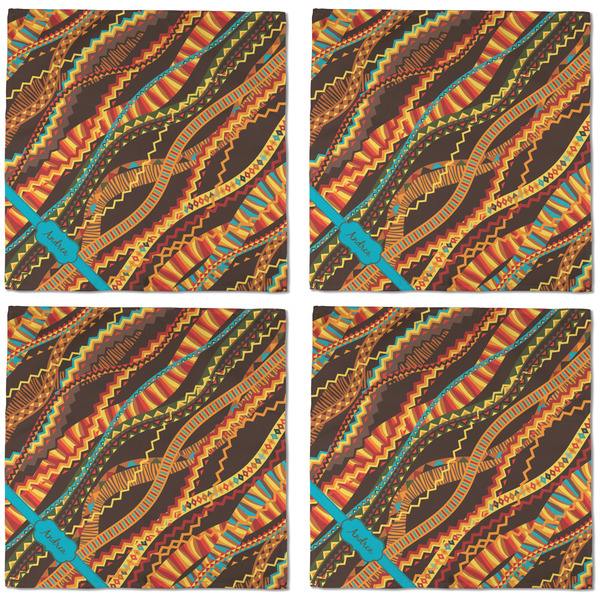 Tribal Ribbons Cloth Napkins - Personalized Dinner (APPROVAL) Set of 4