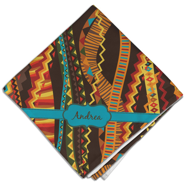 Custom Tribal Ribbons Cloth Dinner Napkin - Single w/ Name or Text
