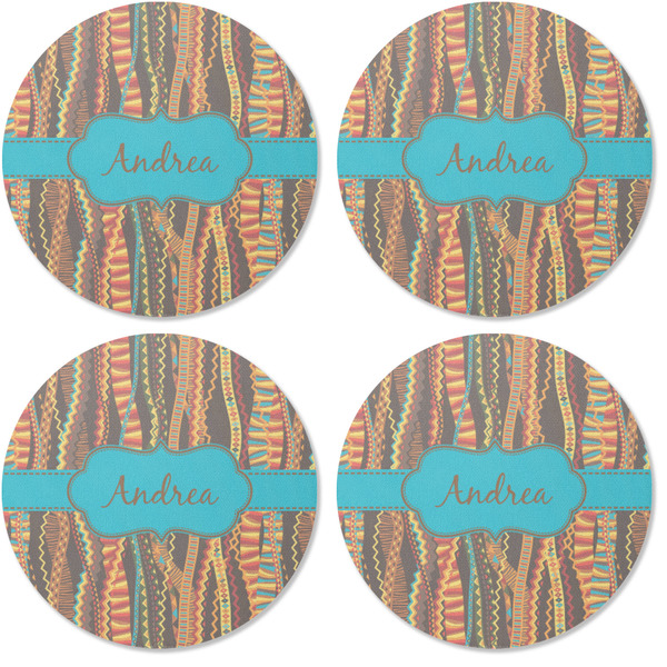 Tribal Ribbons Coaster Round Rubber Back - Apvl