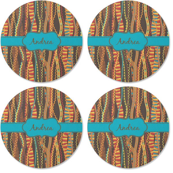Tribal Ribbons Coaster Round Rubber Back - Apvl