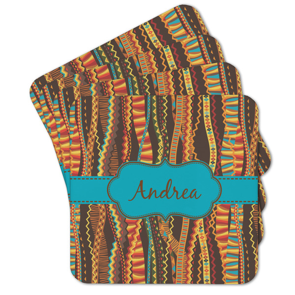 Custom Tribal Ribbons Cork Coaster - Set of 4 w/ Name or Text