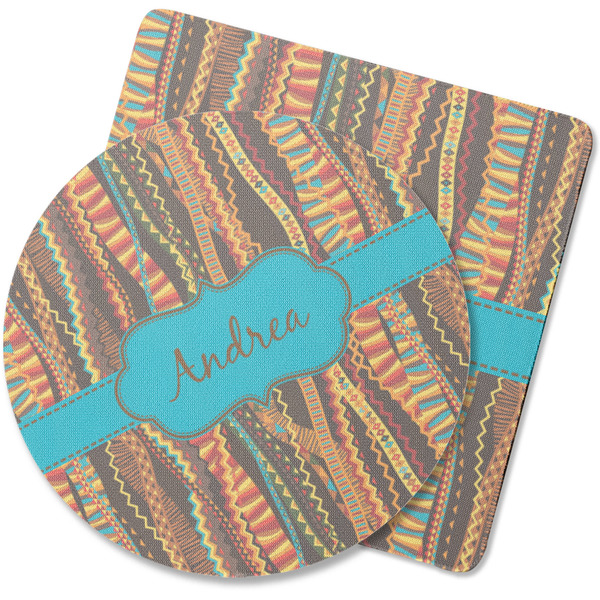 Custom Tribal Ribbons Rubber Backed Coaster (Personalized)