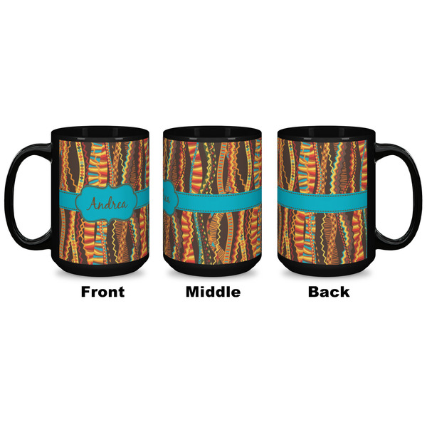 Tribal Ribbons Coffee Mug - 15 oz - Black APPROVAL