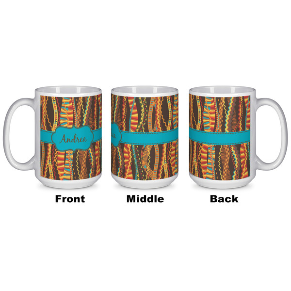 Tribal Ribbons Coffee Mug - 15 oz - White APPROVAL