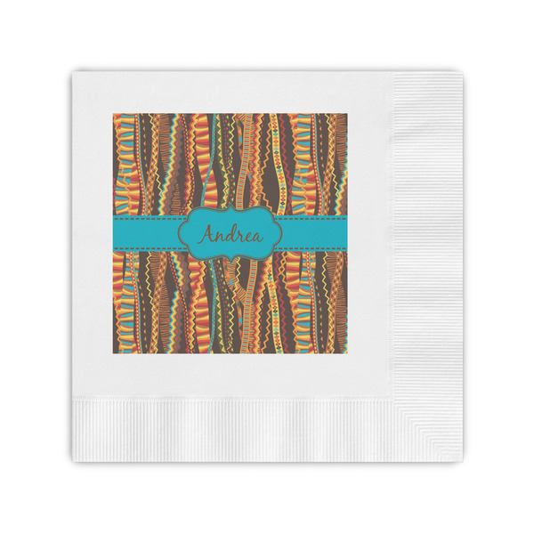 Custom Tribal Ribbons Coined Cocktail Napkins (Personalized)