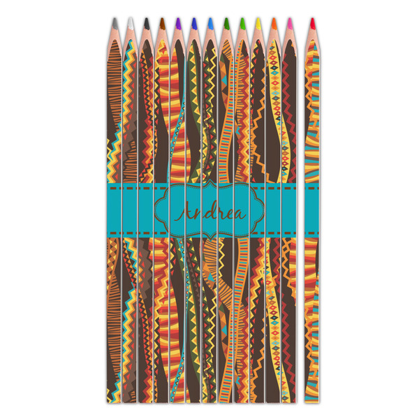 Custom Tribal Ribbons Colored Pencils (Personalized)