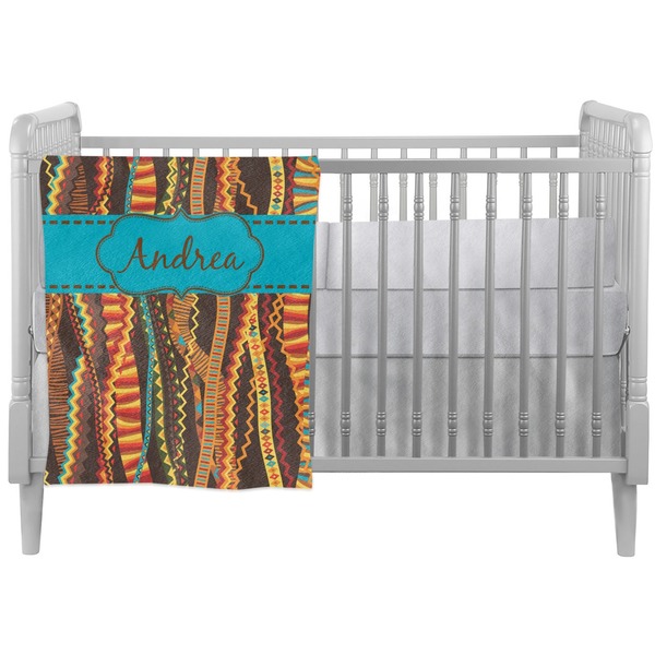 Custom Tribal Ribbons Crib Comforter / Quilt (Personalized)