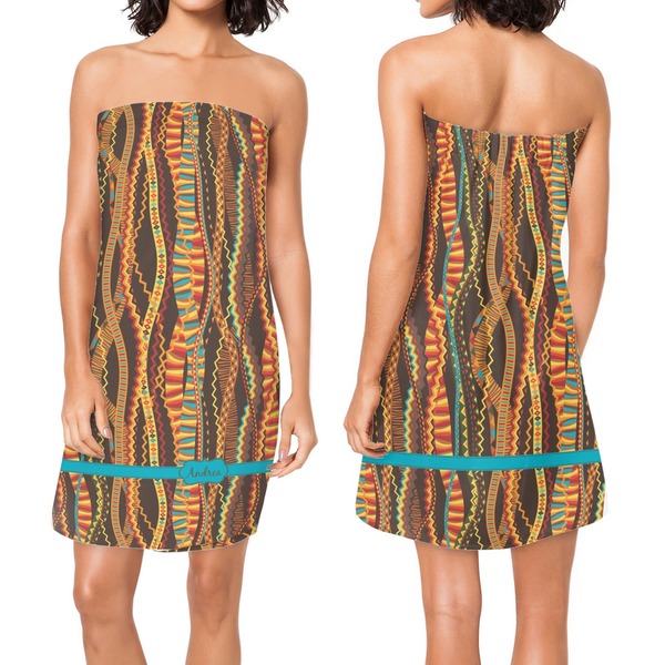 Tribal Ribbons Custom Bath Wrap - Front & Back View