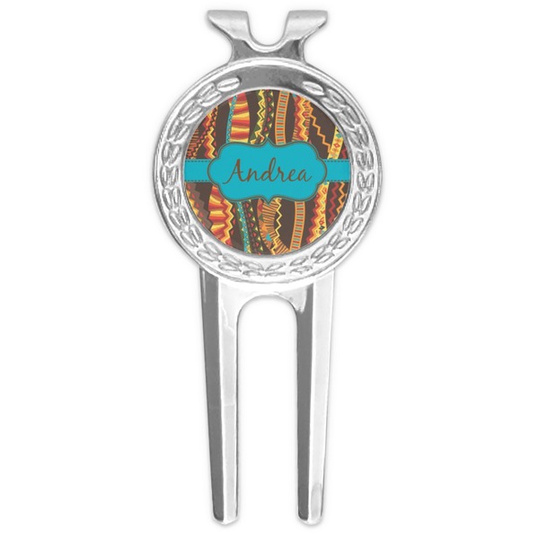 Custom Tribal Ribbons Golf Divot Tool & Ball Marker (Personalized)