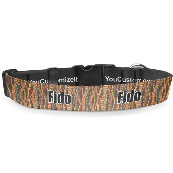 Custom Tribal Ribbons Deluxe Dog Collar (Personalized)