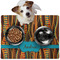Tribal Ribbons Dog Food Mat - Medium LIFESTYLE