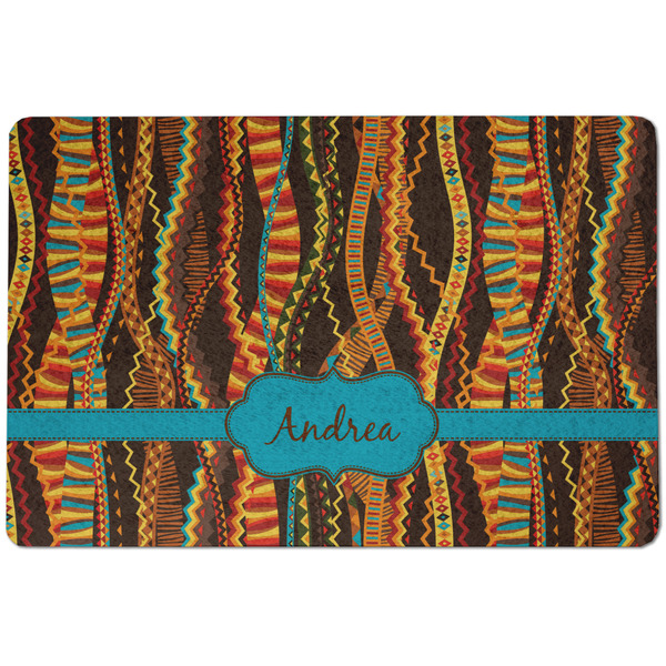 Tribal Ribbons Dog Food Mat - Small without bowls