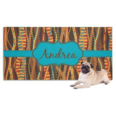Tribal Ribbons Dog Towel (Personalized)