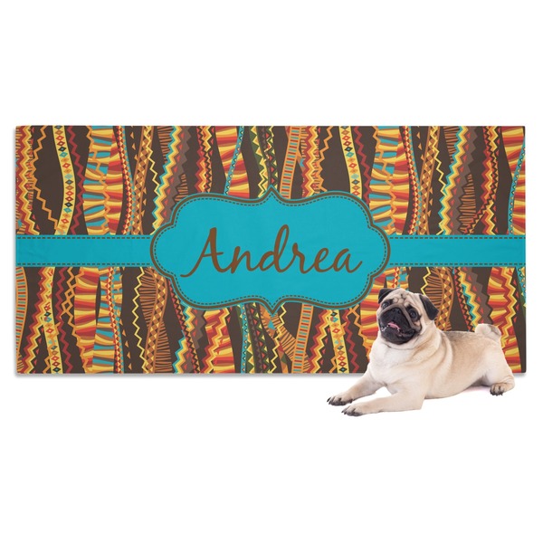 Custom Tribal Ribbons Dog Towel (Personalized)