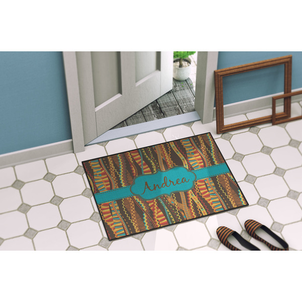Tribal Ribbons Door Mat Lifestyle