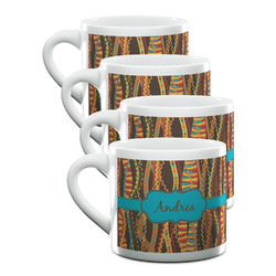 Tribal Ribbons Double Shot Espresso Cups - Set of 4 (Personalized)