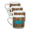Tribal Ribbons Double Shot Espresso Cups - Set of 4 (Personalized)