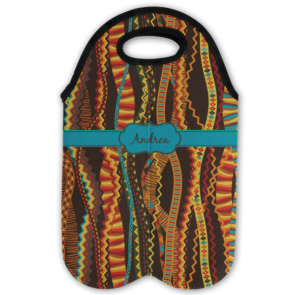 Tribal Ribbons Double Wine Tote - Flat (new)