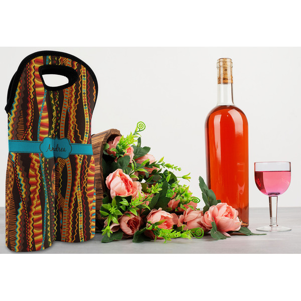 Tribal Ribbons Double Wine Tote - LIFESTYLE (new)