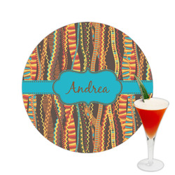 Tribal Ribbons Printed Drink Topper -  2.5" (Personalized)