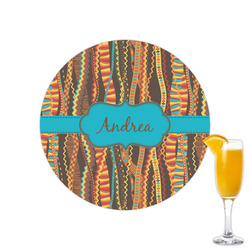 Tribal Ribbons Printed Drink Topper - 2.15" (Personalized)