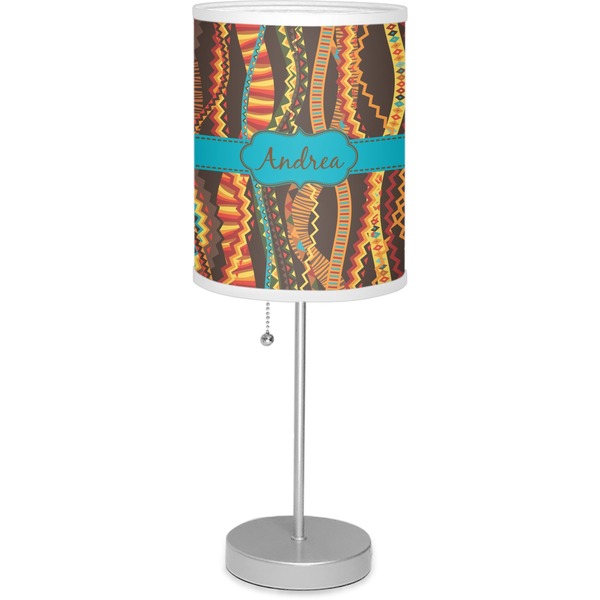 Custom Tribal Ribbons 7" Drum Lamp with Shade (Personalized)