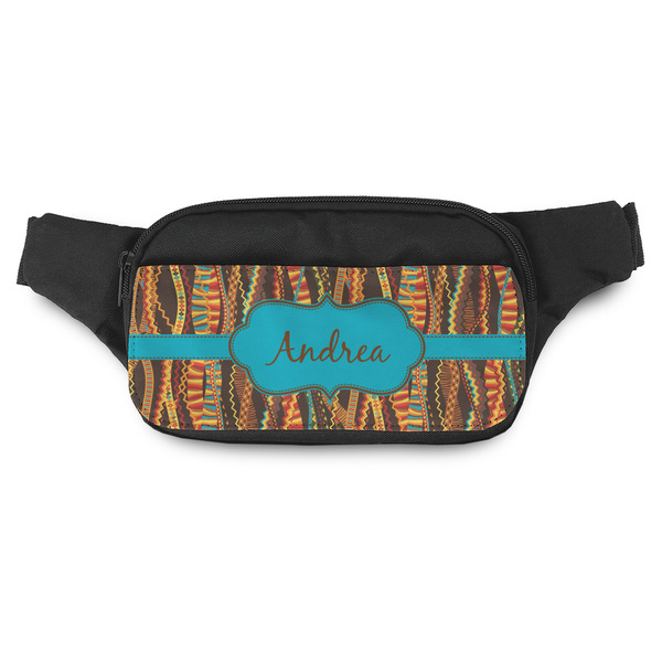Custom Tribal Ribbons Fanny Pack - Modern Style (Personalized)