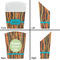 Tribal Ribbons French Fry Favor Box - Front & Back View