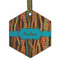 Tribal Ribbons Frosted Glass Ornament - Hexagon