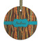 Tribal Ribbons Frosted Glass Ornament - Round