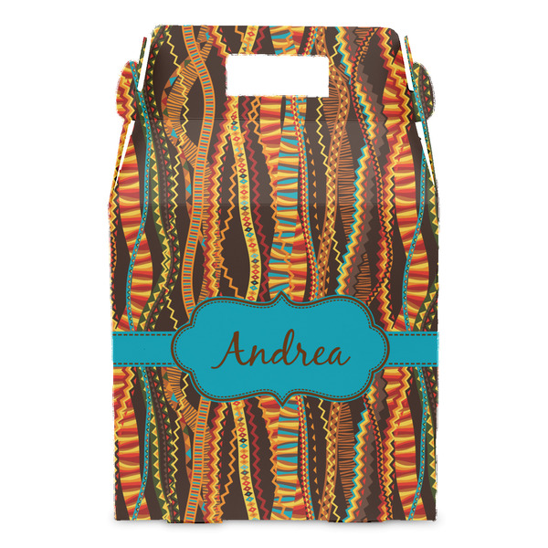 Tribal Ribbons Gable Favor Box - Front