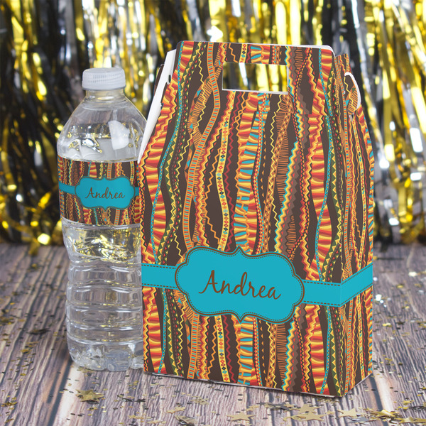 Tribal Ribbons Gable Favor Box - In Context
