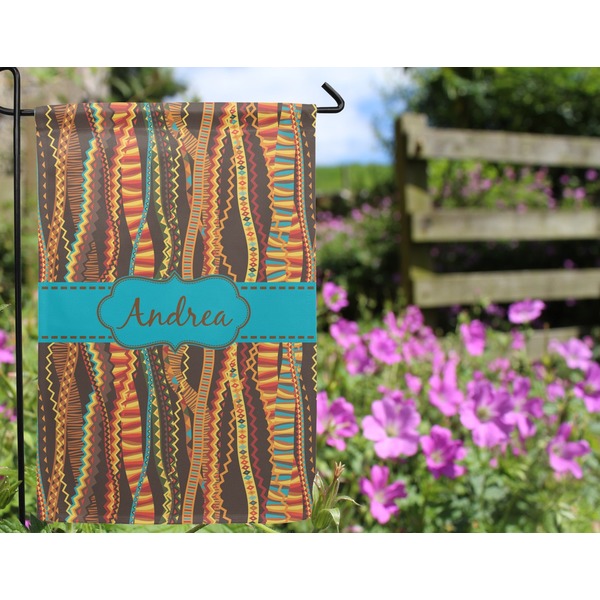 Tribal Ribbons Garden Flag - Outside In Flowers
