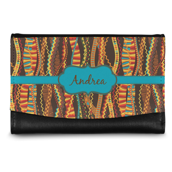 Custom Tribal Ribbons Genuine Leather Women's Wallet - Small (Personalized)