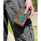 Tribal Ribbons Genuine Leather Womens Wallet - In Context
