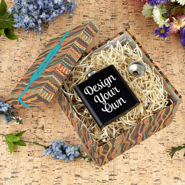 Tribal Ribbons Gift Boxes with Lid - Canvas Wrapped - Large - In Context