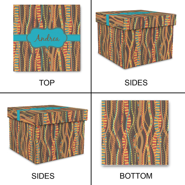 Tribal Ribbons Gift Boxes with Lid - Canvas Wrapped - Medium - Approval