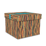 Tribal Ribbons Gift Box with Lid - Canvas Wrapped - Medium (Personalized)