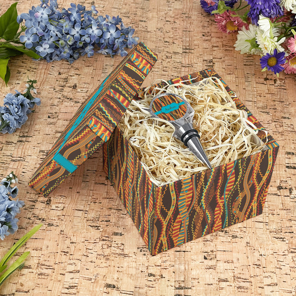 Tribal Ribbons Gift Boxes with Lid - Canvas Wrapped - Medium - In Context