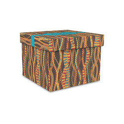 Tribal Ribbons Gift Box with Lid - Canvas Wrapped - Small (Personalized)