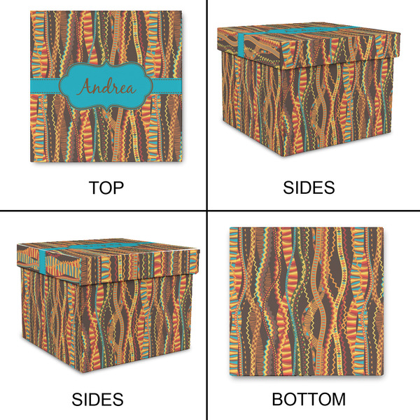 Tribal Ribbons Gift Boxes with Lid - Canvas Wrapped - XX-Large - Approval