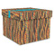 Tribal Ribbons Gift Box with Lid - Canvas Wrapped - XX-Large (Personalized)