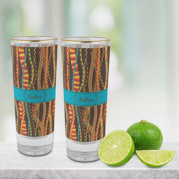 Tribal Ribbons Glass Shot Glass - 2 oz - LIFESTYLE