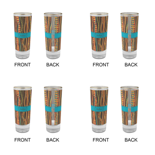 Tribal Ribbons Glass Shot Glass - 2 oz - Set of 4 - APPROVAL