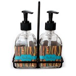Tribal Ribbons Glass Soap & Lotion Bottle Set (Personalized)