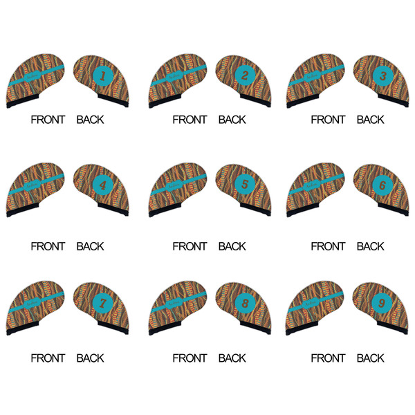 Tribal Ribbons Golf Club Covers - APPROVAL (set of 9)